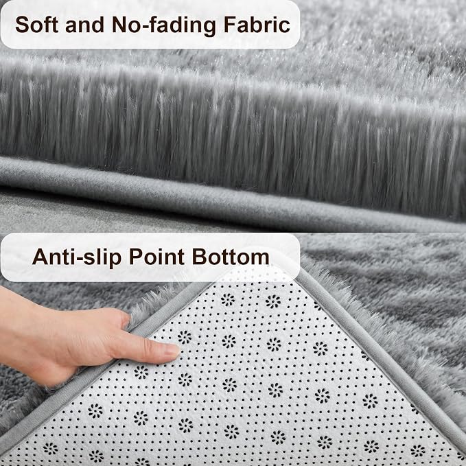 TWINNIS Super Soft Shaggy Rugs Fluffy Carpets, 5x8 Feet, Indoor Modern Plush - Image 9