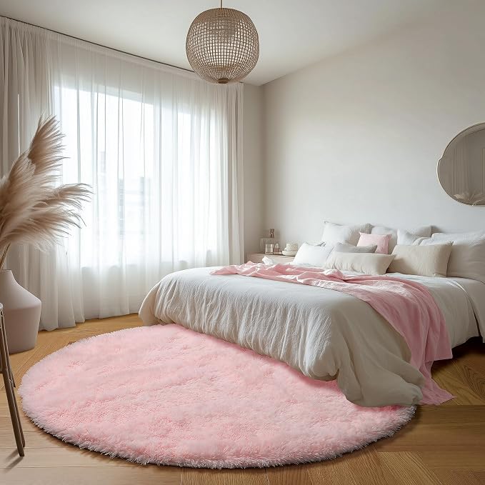 ONASAR Light Pink Round Area Rugs 6ft - Image 7