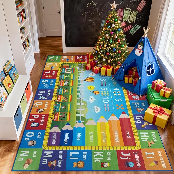 Unirea 6x9 Kids Rug for Playroom Classroom Bedroom, Washable Educational Play - Image 5