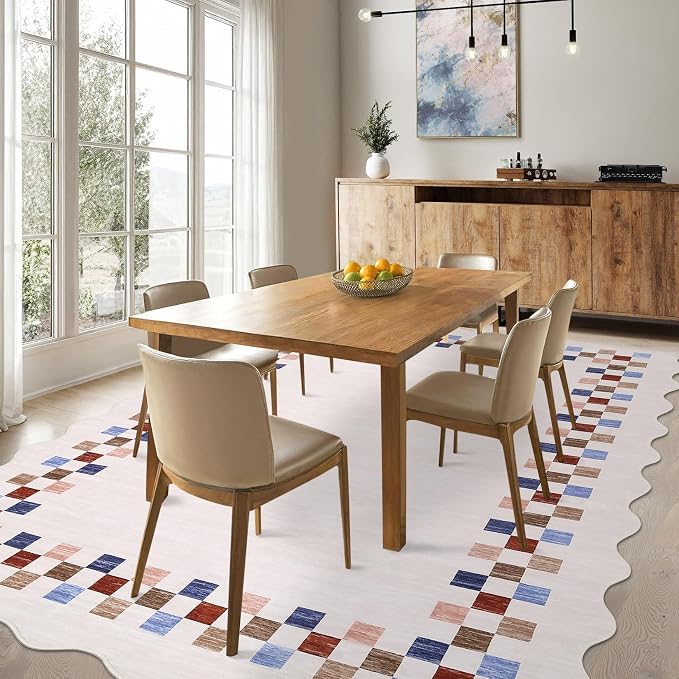 Small Bedroom Area Rug 3x5 Checkered Area Rug - Image 8