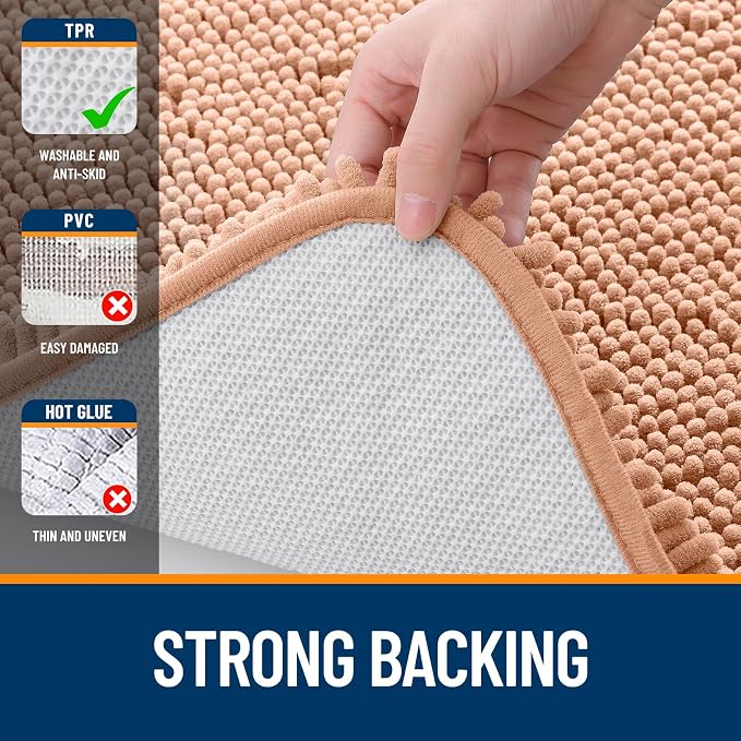OLANLY Bathroom Runner Rugs 59x24, Extra Soft Absorbent Chenille Bath Rugs - Image 6