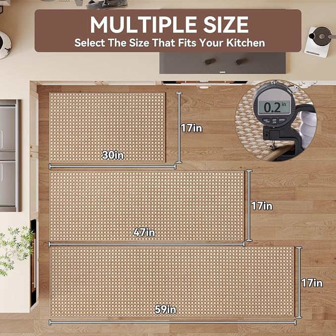 YDKGL Kitchen Mat Kitchen Rugs Sets of 2 PCS Non Slip Washable, Super Absorbent - Image 2