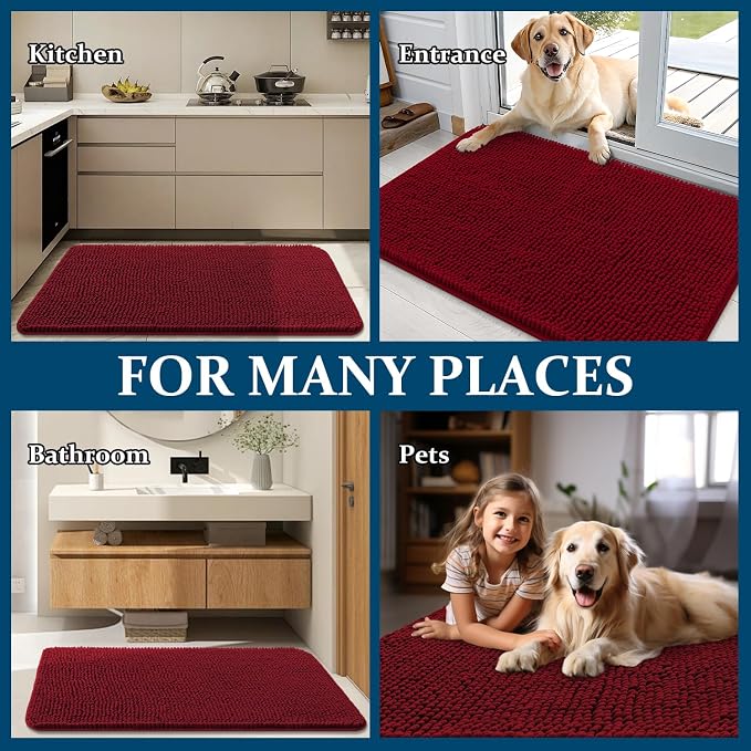 OLANLY Dog Door Mat for Muddy Paws 50x30, Absorbs Moisture and Dirt, Absorbent - Image 8