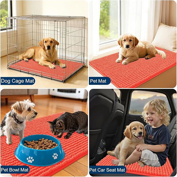 OLANLY Dog Door Mat for Muddy Paws 44x24, Ultra Absorbent Chenille Mud Doormat - Image 7