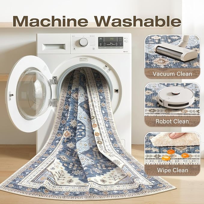 3x5 Washable Area Rug, Large Rugs - Image 8