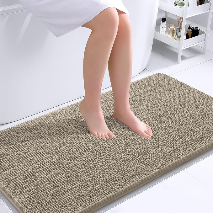 OLANLY Large Bathroom Rugs 40x24, Extra Soft Absorbent Chenille Bath Rugs by OLANLY