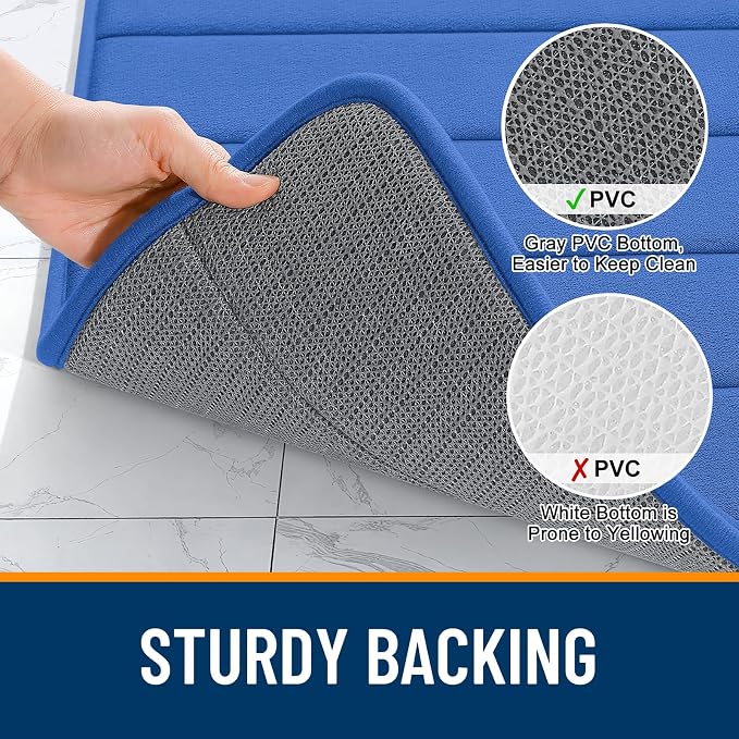 OLANLY Memory Foam Bath Mat 35x16, Super Soft Absorbent Bathroom Rugs, Quick Dry - Image 7