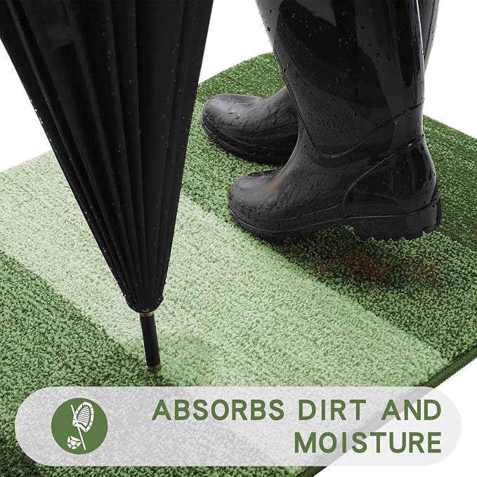 Kitinjoy Indoor Outdoor Door Mat, 40x24 Non-Slip Absorbent Dirt Trapper - Image 2