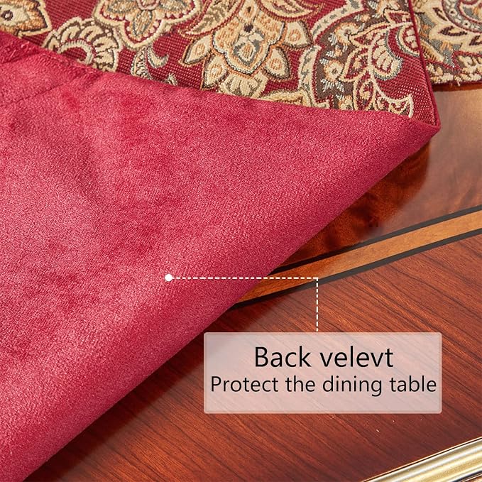 Luxury Vintage Design Table Runner 90 inches Long Embroidery Jacquard Fabric - Image 6
