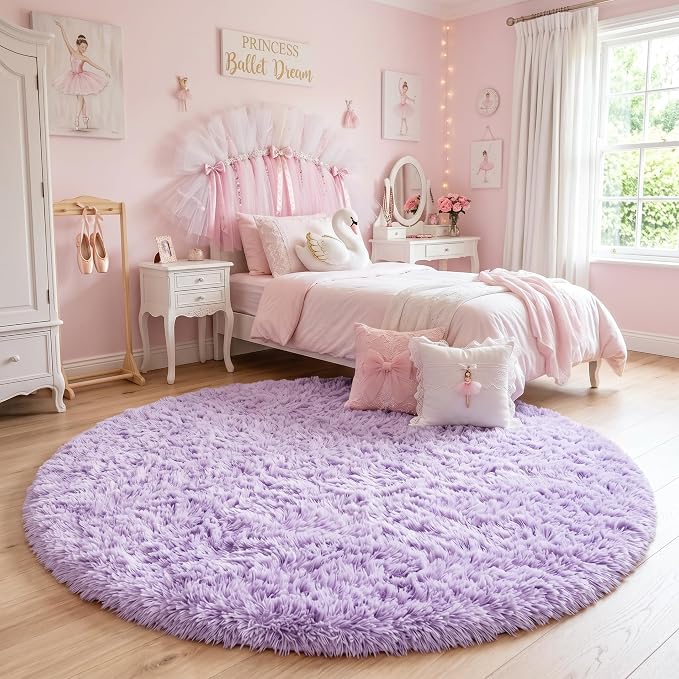 Amdrebio Light Purple Large Round Rugs 7Ft - Image 2