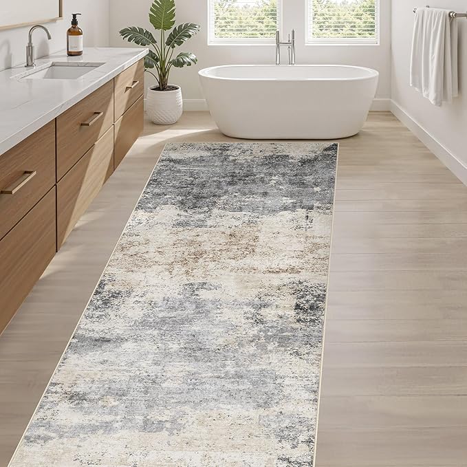 Runner Rug Kitchen Washable Rugs: 2x10 Non-Slip Abstract Soft Modern Stain - Image 5