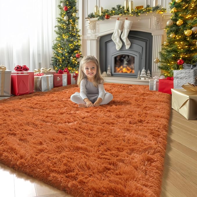 Amdrebio Burnt Orange Large Area Rugs 8x10 - Image 7