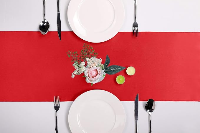 15-Pack Satin Table Runner Red 12 x 108 inches Long, Table Runners - Image 6