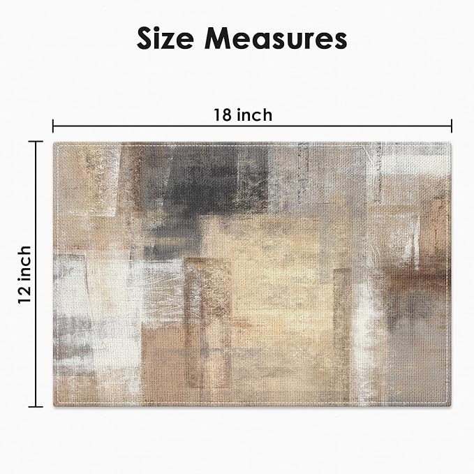 Emvency Farmhouse Placemats Set of 4, 12x18 Inch, Modern Abstract | Art - Image 2