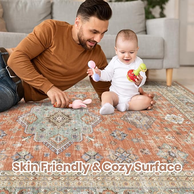 Vintage Living Room Area Rug 6x9 - Image 3