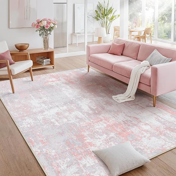 RELEANY Washable Area Rugs 9'x12' Non-Slip Modern Abstract Soft - Image 4