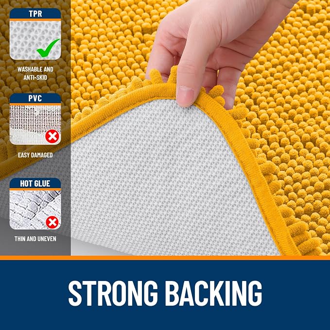 OLANLY Toilet Rugs U-Shaped 20x20, Extra Soft Absorbent Chenille Contour - Image 6