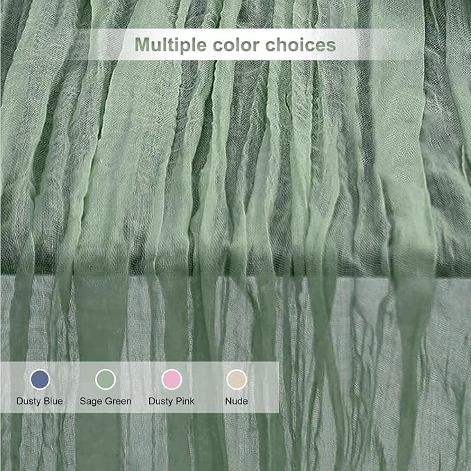 12 Pack Sage Green Cheesecloth Table Runner 35x120 Inch 10Ft Rustic Gauze - Image 5