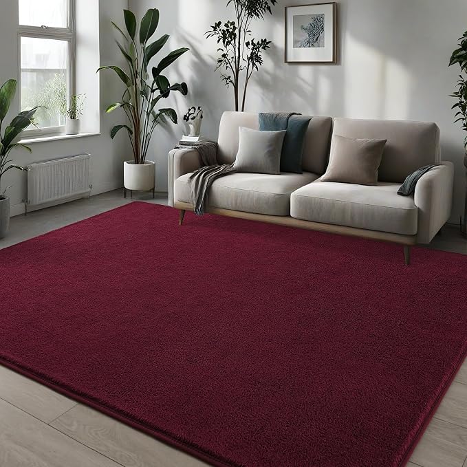 Pettop 5x7 ft Burgundy Red Area Rugs - Image 3