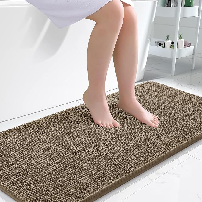OLANLY Bathroom Runner Rugs 47x24, Extra Soft Absorbent Chenille Bath Rugs by OLANLY