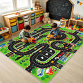 Kids Playroom Rug 3x4 Ft, Washable Car Rugs Play Mat, Non-Slip Soft Learning by Quntue