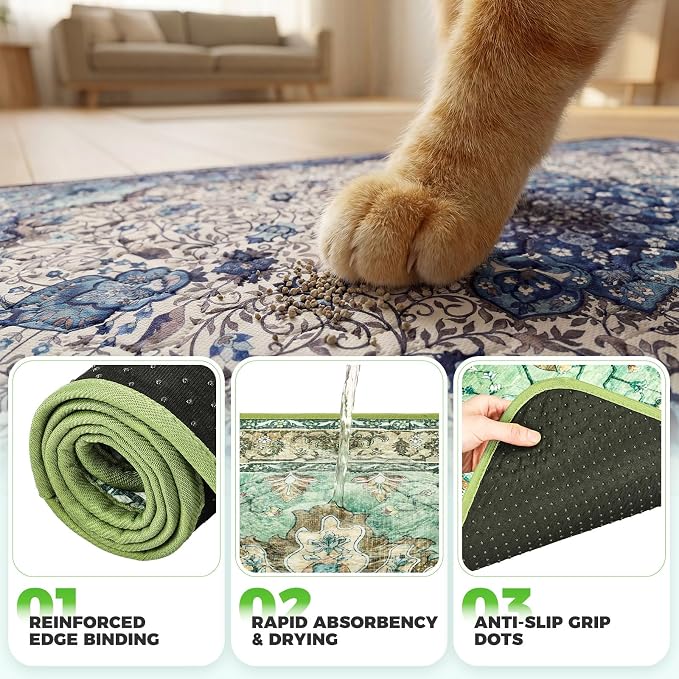 Hompet Cat Litter Mat 2 Pack, 36x60 Large Machine Washable Trapping Mats - Image 5