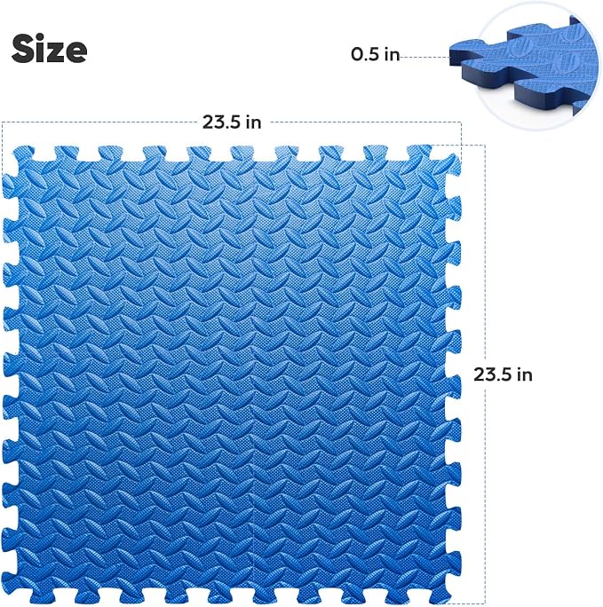 Home Gym Mat, Puzzle Exercise Mat, EVA Interlocking Foam Floor Tiles - Image 2