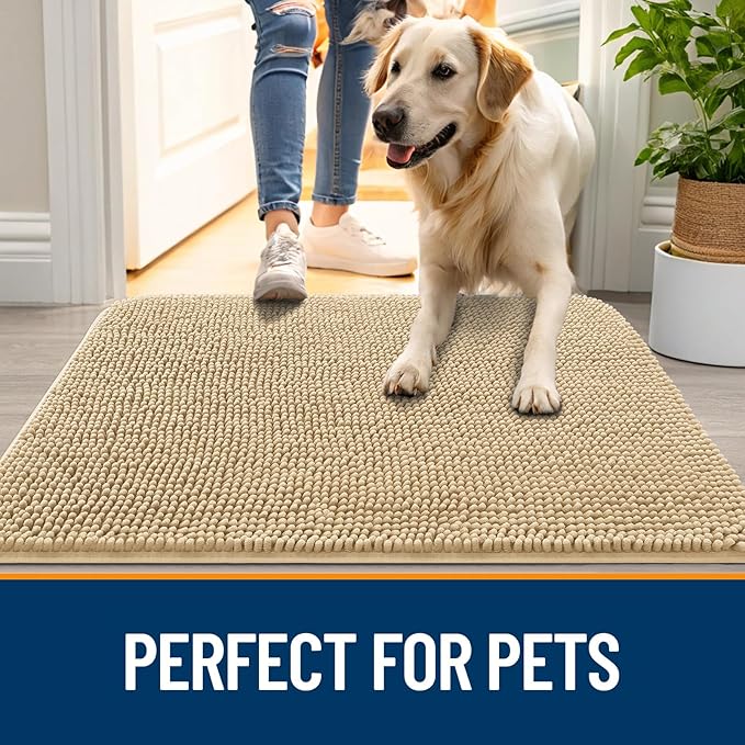 OLANLY Dog Door Mat for Muddy Paws 44x32, Absorbs Moisture and Dirt, Absorbent - Image 6