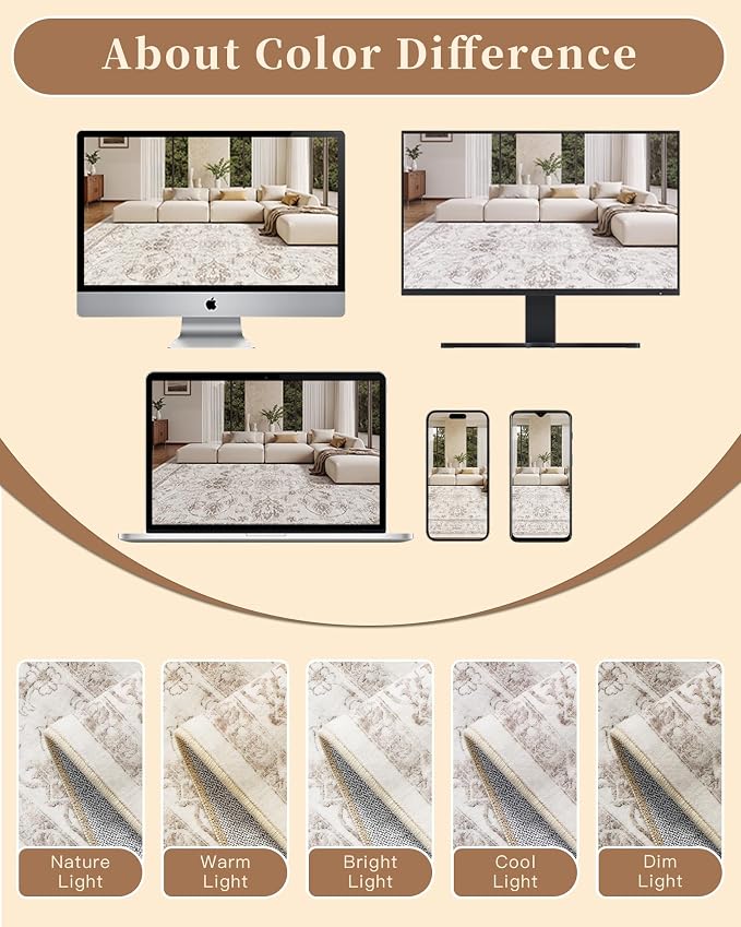 Madane 2x6 Washable Runner Rug Non-Slip, Vintage Kitchen Hallway Rug - Image 8