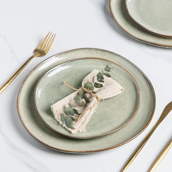 AmorArc Ceramic Dinner Plates Set of 6, 10.5 Inch Stoneware Plates Set | - Image 6