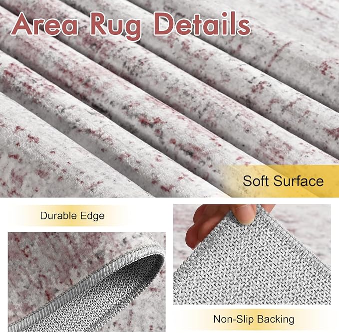 5x7 Ft Area Rugs for Living Room, Soft Non-Slip Washable Rugs Modern Abstract - Image 6