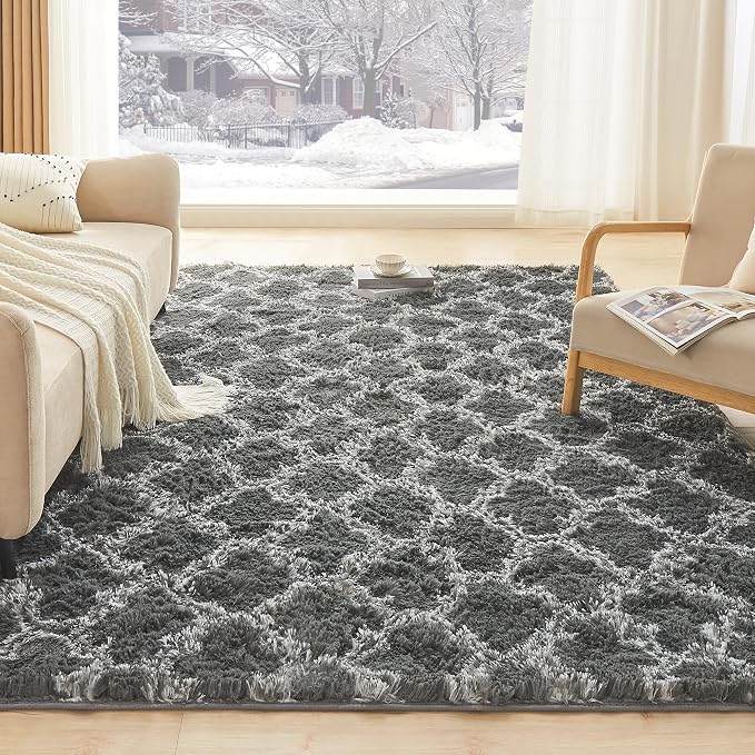 Litanika 4x6 Geometric Shag Area Rug - Image 2
