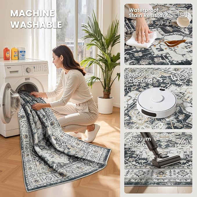 zesthome 5x7 Area Rugs, Machine Washable Rugs - Image 5