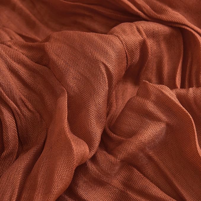 Asee'm 3pcs Terracotta Fall Cheesecloth Table Runner 10FT Boho Burnt Orange | - Image 5