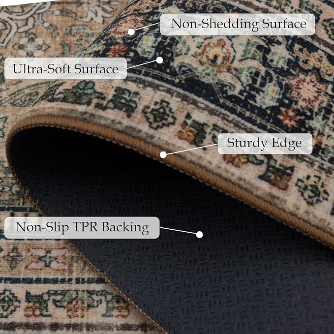 Ruaruarug Washable Area Rug Runner 2×6 - Image 2