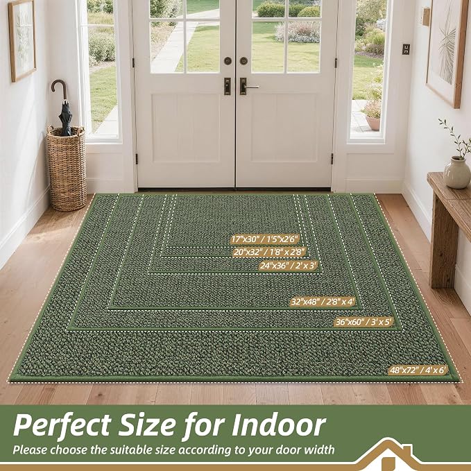 BEQHAUSE Dirt Trapper Door Mat 48" x 72", Non-Slip Washable Doormats Entrance - Image 2