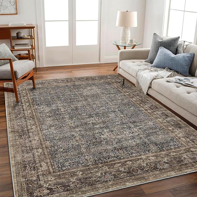 CHAMPLANT Washable Area Rug 10'x14' Boho Design Non-Shedding Easy Care Ideal - Image 2
