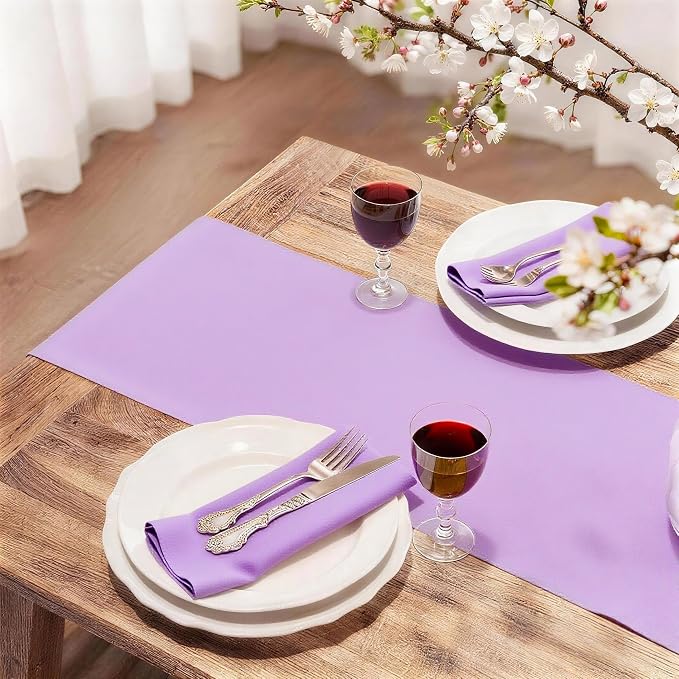 FOLINS&HOME Lavender Waterproof Decorative Table Runner 36 Inches Long | 210GSM - Image 2