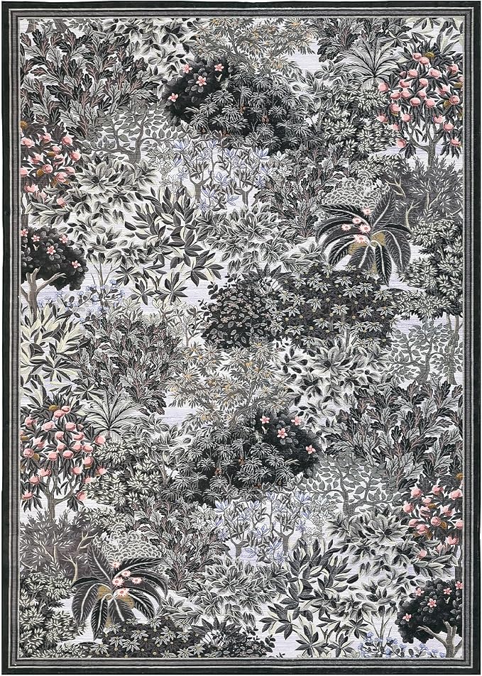 GarveeHome Forest Rugs 6x9, Botanical Low Pile Non Slip Stain Resistance - Image 4