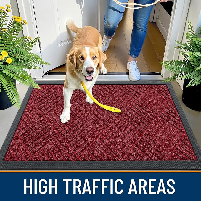 OLANLY Front Door Mat Outside Entrance 47x23, Heavy Duty Sturdy Natural Rubber - Image 5