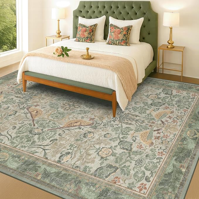 Floral Washable Large Rugs for Bedroom 10x14 - Image 6