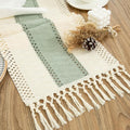 Boho Green Table Runner, 12x72 Inches | by Counfeisly