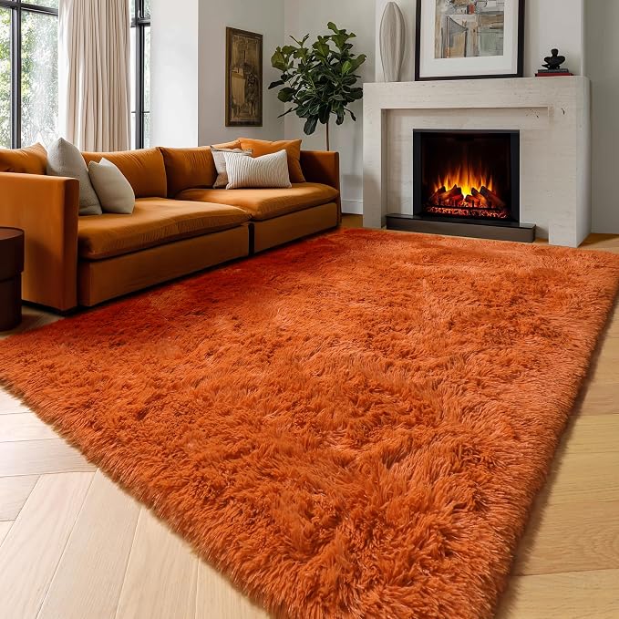 Amdrebio Burnt Orange Area Rugs - Image 5