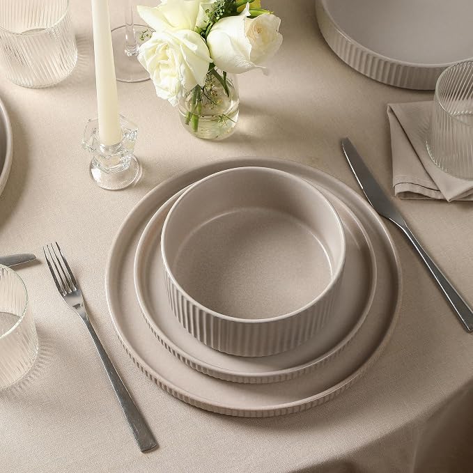 Stone Lain Haven Stoneware 16-Piece Dinnerware Set, Plates and Bowls Sets - Image 5