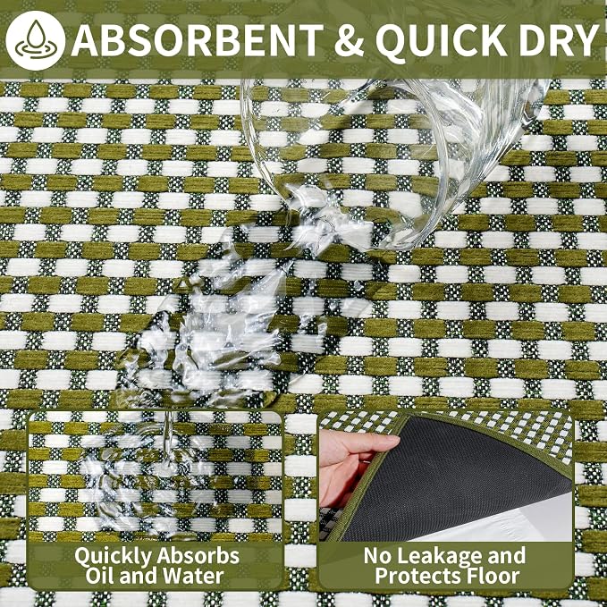 YDKGL Kitchen Runner Rugs Non Slip Washable, Super Absorbent Soft Chenille - Image 5
