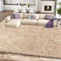 8x10 Beige Shag Area Rugs for Living Room, Large Fluffy Shaggy Rug for Bedroom by Unknown
