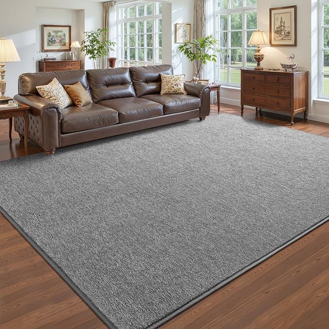 Pettop 5x7 Grey Area Rugs for Living Room Bedroom, Thickened Memory-Foam Throw by Pettop