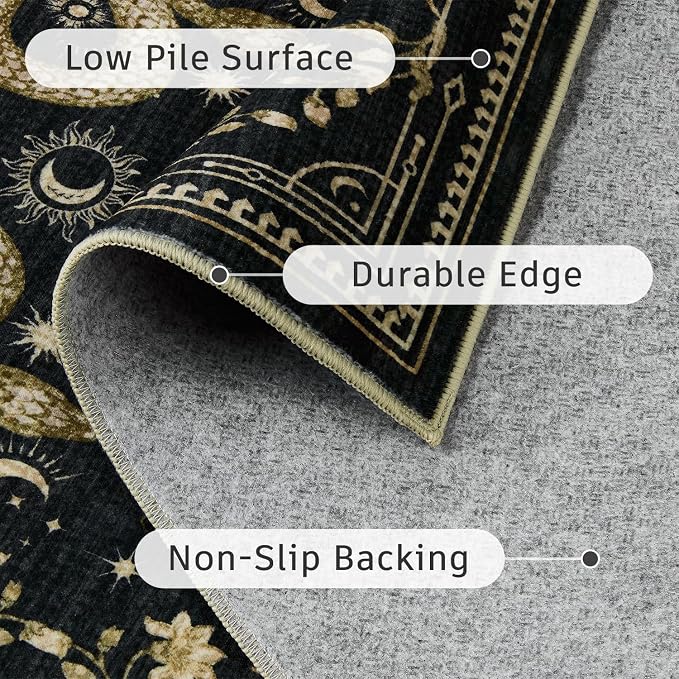 DCX Washable 5x7 Snake Rug, Soft Low Pile Carpet, Kid & Pet Friendly - Image 5