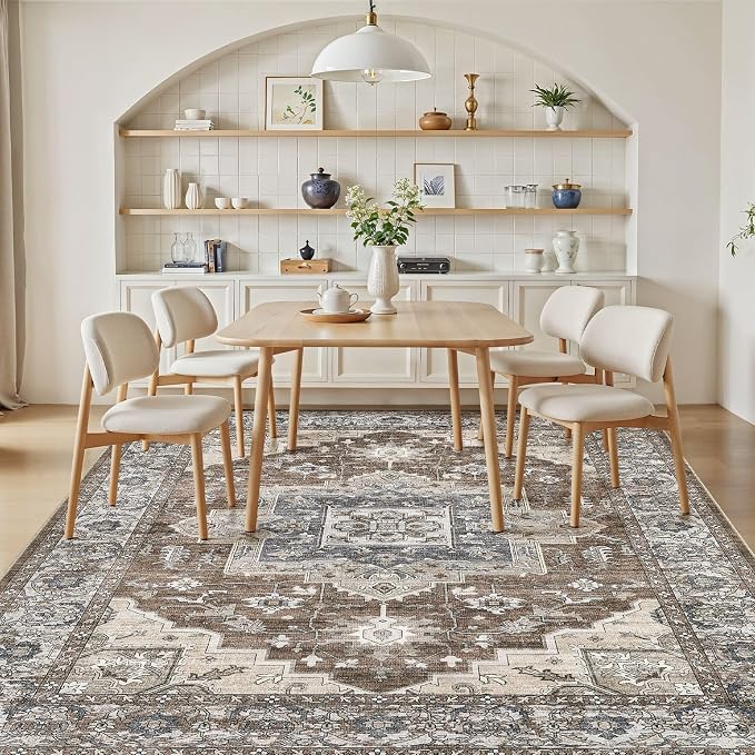 5x7 Area Rugs Living Room: Washable Vintage Rug Large Non-Slip Stain Resistant - Image 6