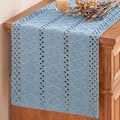 Artoid Mode Sky Blue Woven Farmhouse Hollow Table Runner 12x60 Inch | Holiday by ArtoidMode